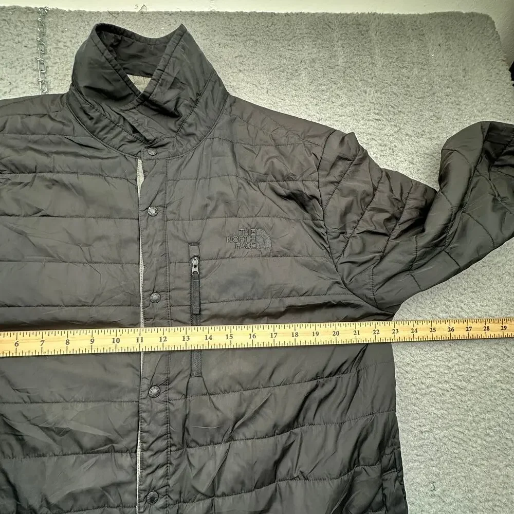 The North Face Padded Shirt Jacket Mens Large NF0A4P8G Black Puffer Snap Button